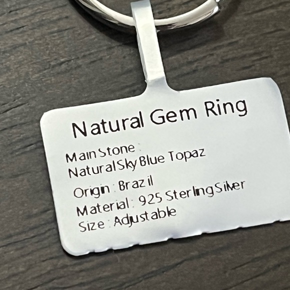 Natural Sky Blue Topaz Pineapple 🍍 Ring - Picture 7 of 8